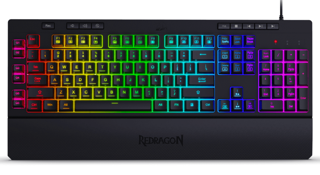 Redragon K512 SHIVA RGB Membrane Gaming Keyboard with Multimedia Keys ...