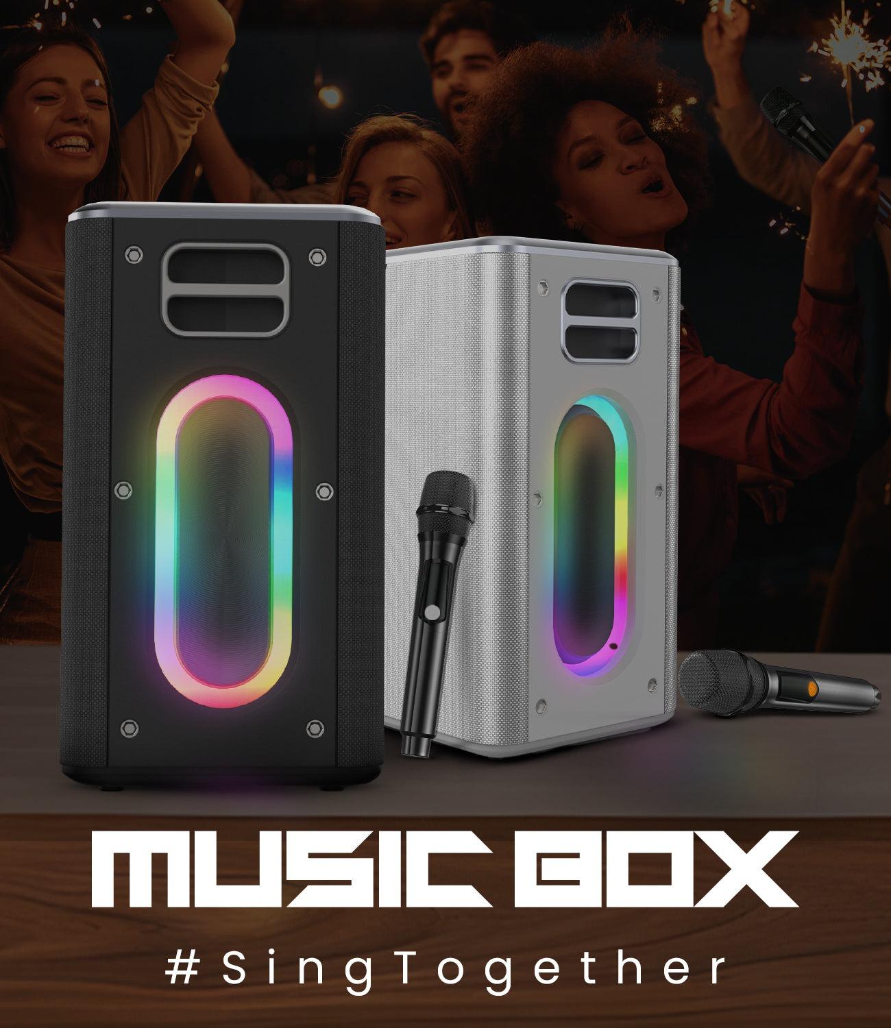 HiFuture MusicBox | TWS Karaoke And Bluetooth Speaker | 100W Output | Built-In-Battery And Powerbank | RGB Lighting | Portable Design - LanizHub