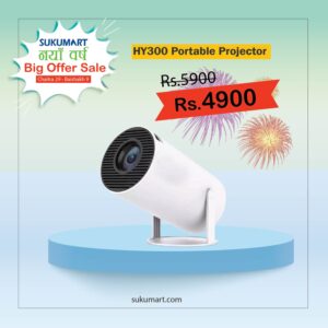HY300 Portable Projector | Mini Android 11.0 Projector | Round Design Movie Projector