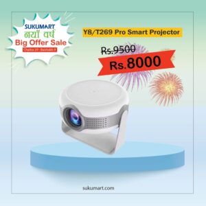 Y8/T269 Pro Smart Portable Projector |  4K HD | 1080P | Android |180 Degree Flip | Wi-Fi | Bluetooth