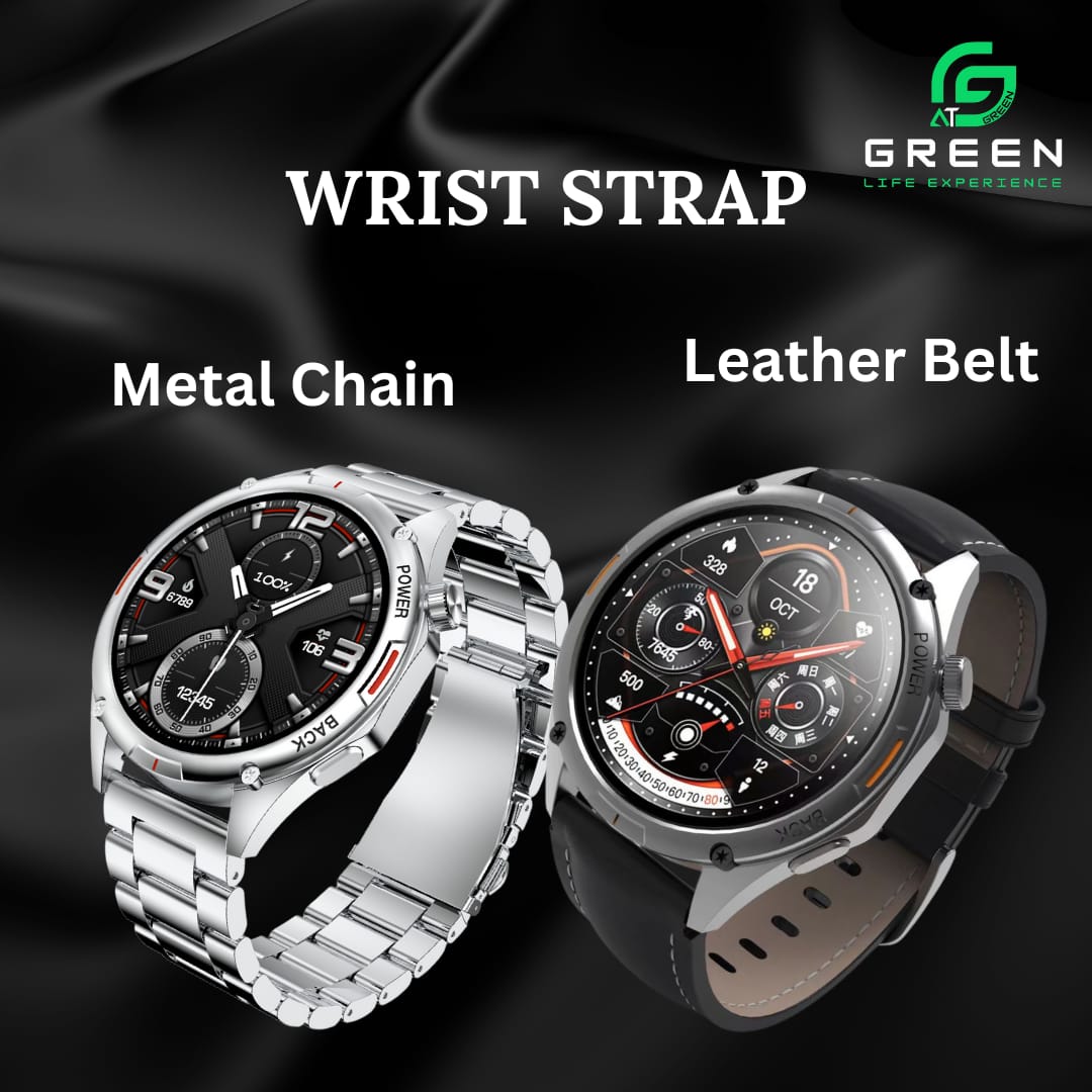 Green Orbit Pro Luxury Smart Watch | 1.43" AMOLED Display | Metallic Body With Stainless Steel & Leather Strap | 3D Watch Faces | BT Calling | IP68 Water Resistance | 178 Sports Modes | BT V5.2 | 270mAh Battery | 20 Days Standby | AOD | 1 Year Warranty - Image 4