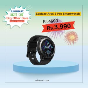 Zeblaze Ares 3 Pro Smartwatch | Ultra HD AMOLED Display | IP 68 Water Resistant | 14 days Battery life | GPS