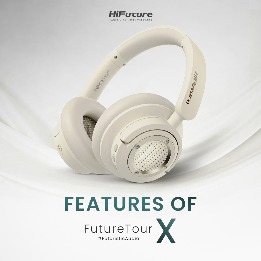 HiFuture TourX Headphone | Hybrid ANC | AI-Enhanced Calling | Universal Comfort Fit | Wireless Version 5.2 | 35 Hours Battery Life | AUX Cable Included | Rotatable And Foldable Design | Perfect Travel Buddy - LanizHub - Image 2