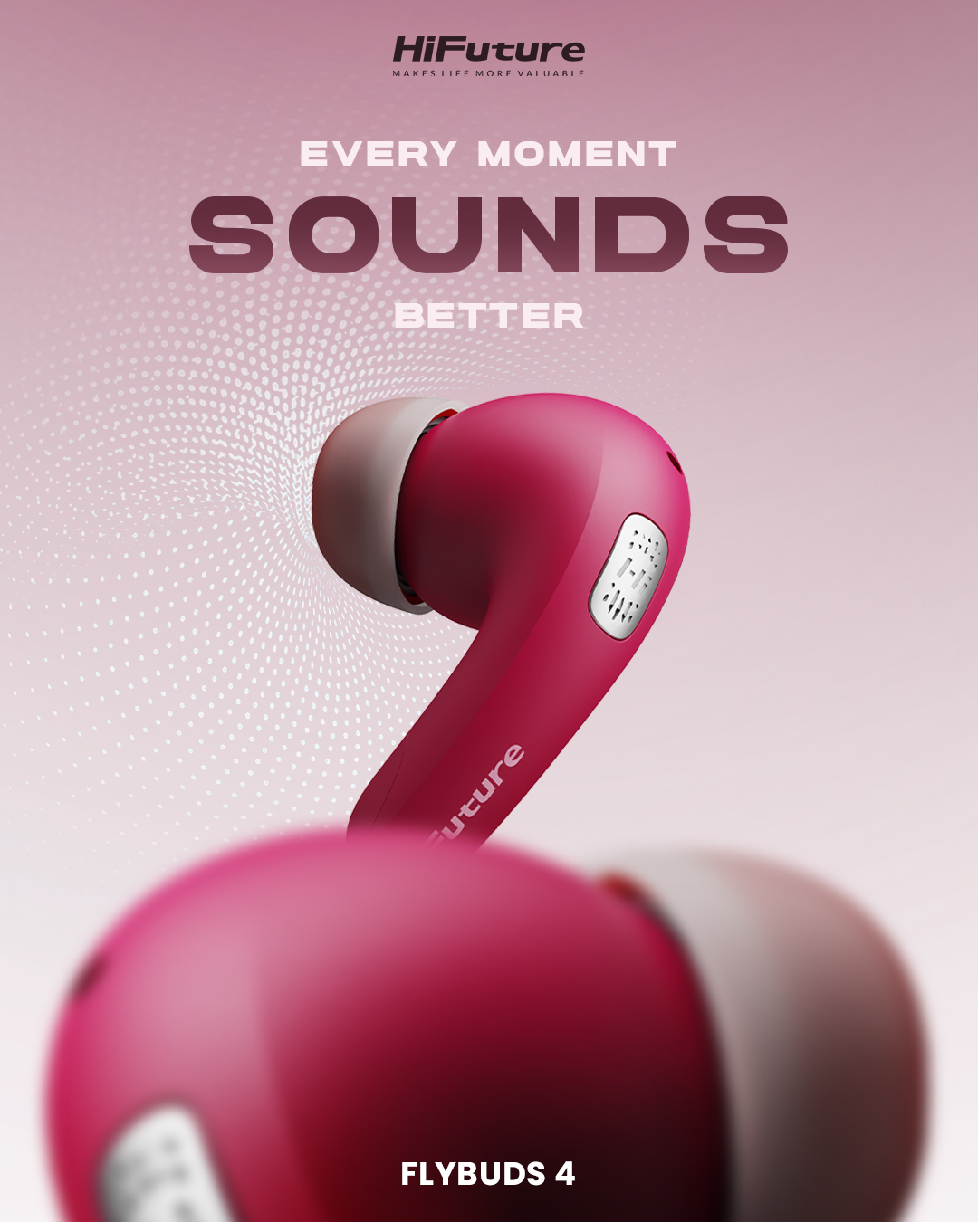 Best Earbuds in Nepal | HiFuture Flybuds4 ANC Earbuds | 30 hours Playtime | Powerful Bass | Wireless Version 5.4 | 4 Mic Built-in For Enhanced Call | Graphite Inspired Sound | Comfort And Secured Fit - LanizHub - Image 6