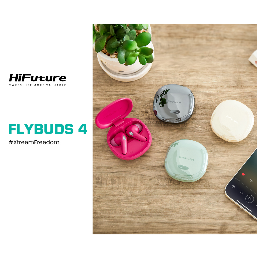 Best Earbuds in Nepal | HiFuture Flybuds4 ANC Earbuds | 30 hours Playtime | Powerful Bass | Wireless Version 5.4 | 4 Mic Built-in For Enhanced Call | Graphite Inspired Sound | Comfort And Secured Fit - LanizHub - Image 8