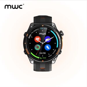 MWC AetherOne Watch Pro | GPS | COMPASS I ALTIMETER I BAROMETER I AI | 1.43" Super Smooth HD AMOLED Display | Premium Quality | 5ATM Water Resistant | Magnetic Fast Charging | Bluetooth Calling | 7 to 10 Days Backup | 100+ Sports Mode | BT 5.3 I Black