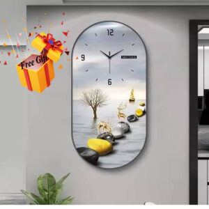 Modern Luxury Crystal Printed Wall Clock 30*60cm