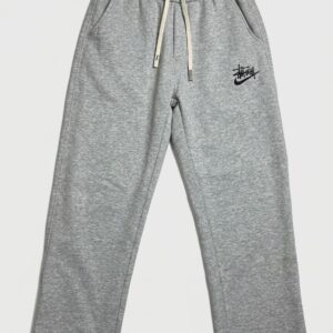 Stüssy x Nike Collaboration Fleece Sweatpants - Grey Premium Joggers by Hamza Bags and Garments