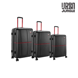 URBAN JUNGLE CARBON Hard Luggage ( 3 Pcs Combo Set) | 100% Polycarbonate Shell | 8 Wheela | Keyless TSA Lock | USB Charging Port | Anti Theft Zipper