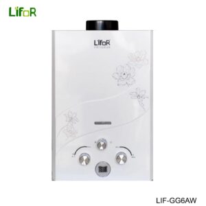 LIFOR Gas Gyser LIF-GG6AW - 6 Litres Digital Display White Color