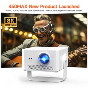 Magcubic HY450 MAX Android 14 1100 Ansi Lumens LED Projector Native 1080P Wifi6 Beam 8K Portable Projectors Movie Auto Focus