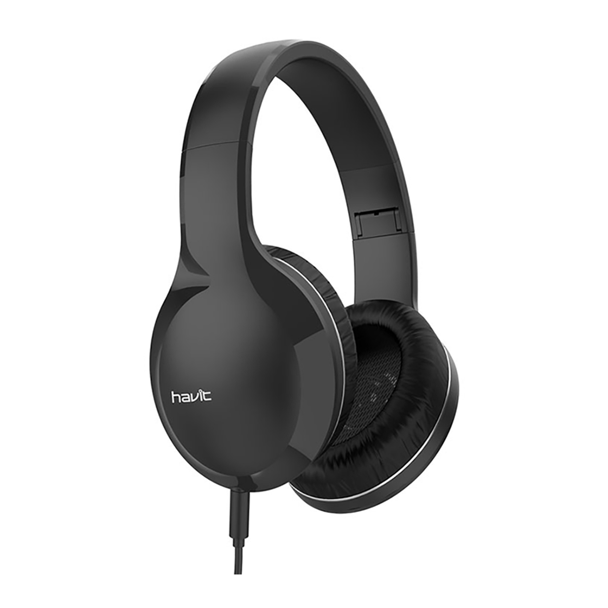Havit H100D | Wired Headphone | Portable and Foldable | 3.5mm Jack | Built-in Mic | Black | 1 Year Warranty