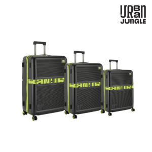 URBAN JUNGLE CLASSIC Hard Luggage ( 3 Pcs Combo ) | 100% Polycarbonate Shell | 8 Wheels | Recessed TSA Lock | USB Charging Port | Anti Theft Zipper
