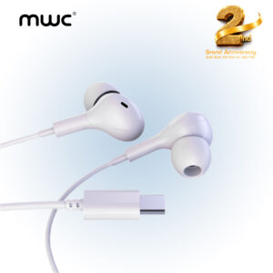 MWC MWE70 (New Launched) | Type-C Wired earphone | 360 Degree Panoramic Sound | 10mm Driver | Hi-Fi Audio | Premium Quality | All Brand Supported | White
