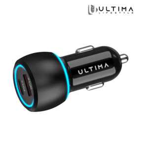 Ultima Rapid 75W PD+QC Car Charger Adapter With Dual Port | USB A (30W QC) + USB C (45W PD) | Supports All Model Tablet and Mobiles | Premium Built | 1 Year Brand Warranty