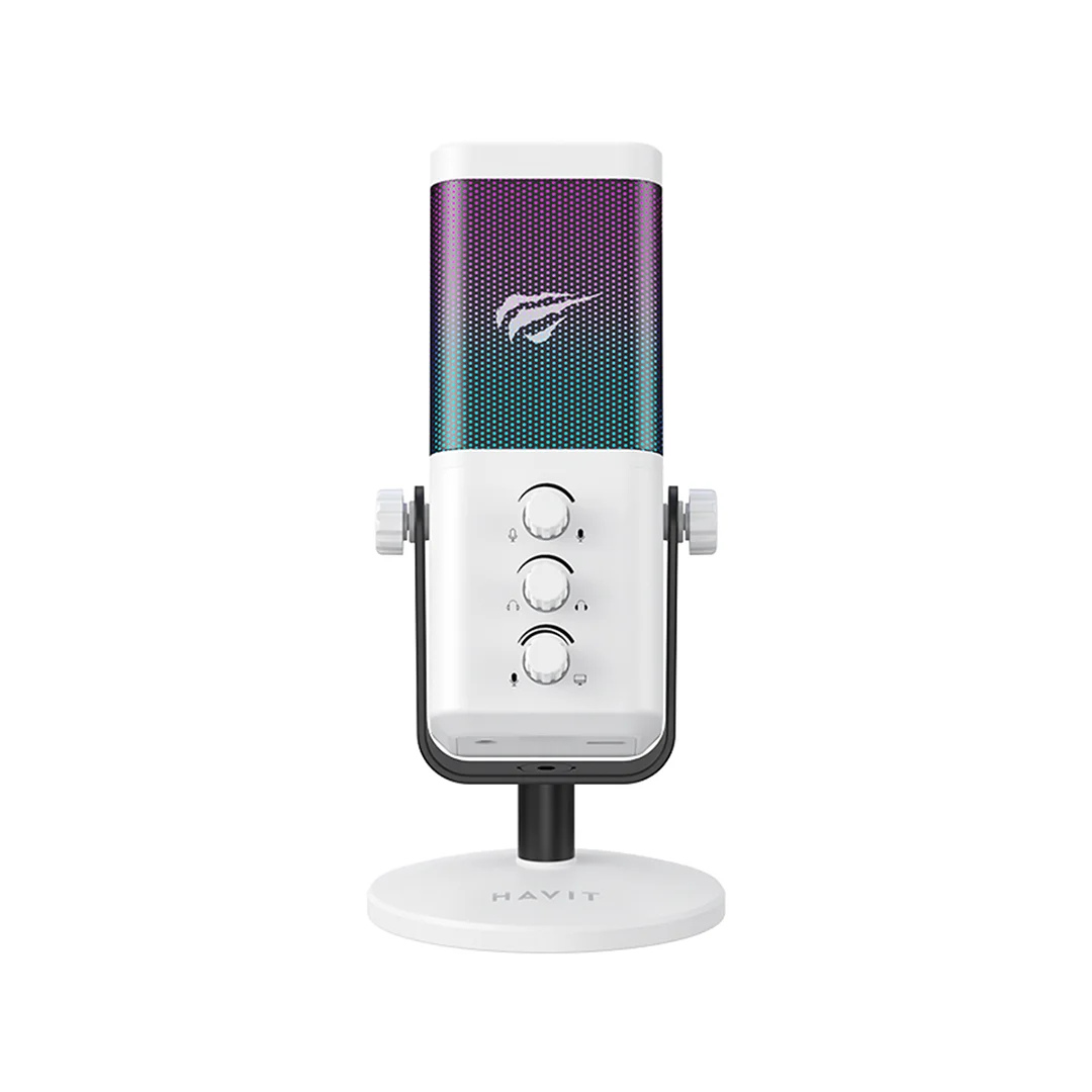 Havit Gamenote GK65 Rgb Lightning Live Recording Microphone | For Gaming, Streaming, and Podcasting | 2m Cable | USB Connection | 1 Year Warranty
