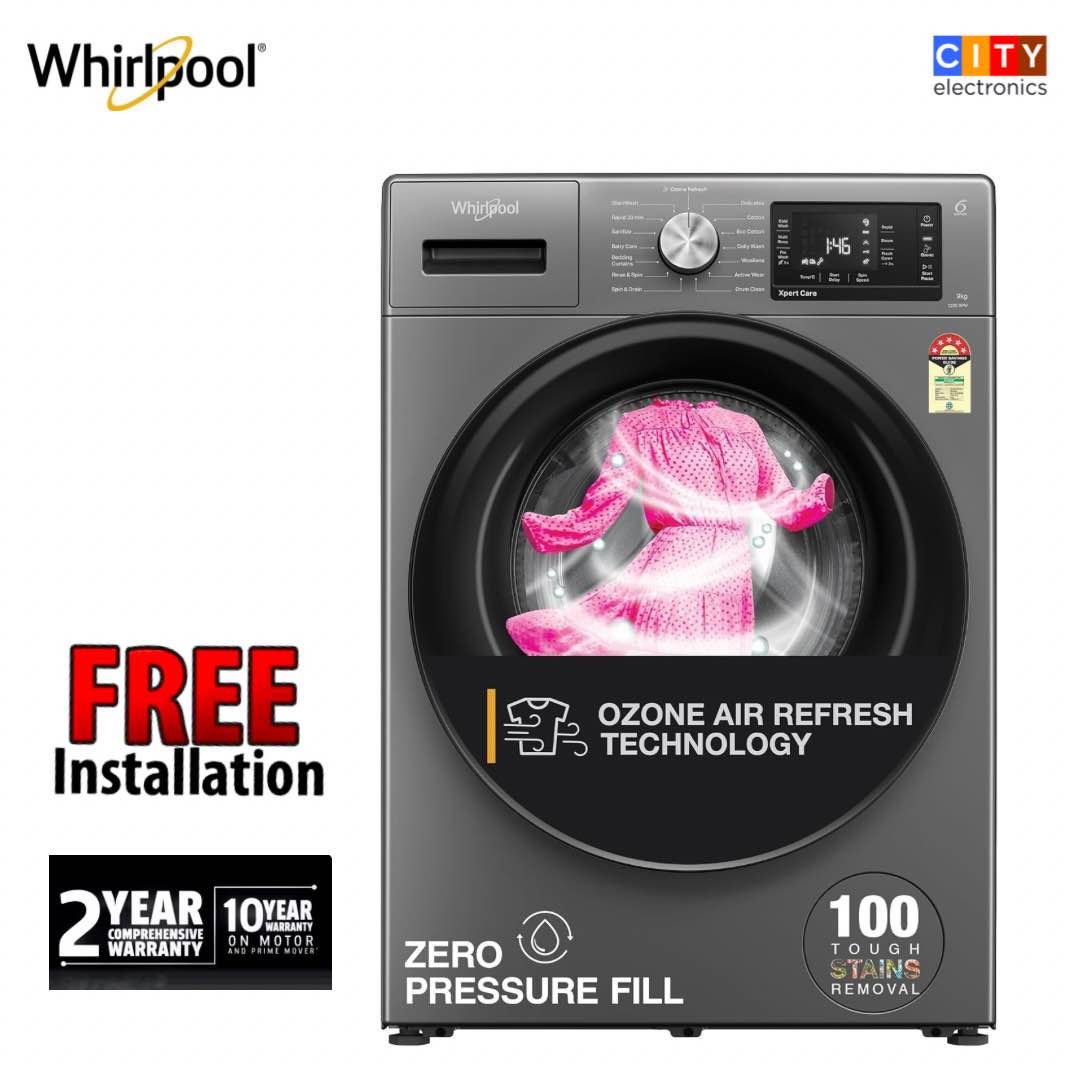 WhirlpooI 8 Kg Inverter Washing Machine Ozon Air Fresh Tech Grey (33031)