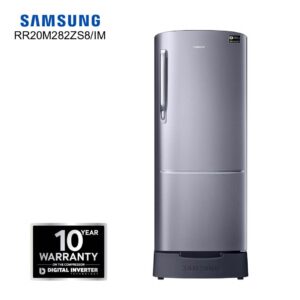 SAMSUNG RR20M282ZS8/IM 192 Litres Direct Cooling Digital Inverter Single Door Refrigerator With Base Stand Drawer