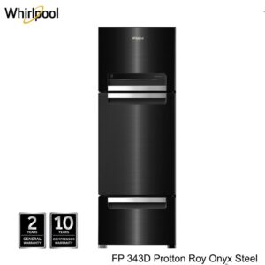 WhirlpooI Protton 330 Litres Frost Free Triple Door Refrigerator With 6th Sense ActiveFresh Technology (Onyx Steel)