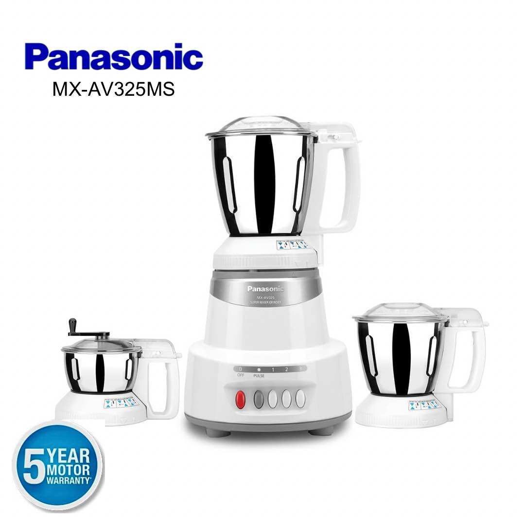 Panasonic MX-AV325MG 600 Watt Super Mixer Grinder With 3 Jars (Marvel Gold)