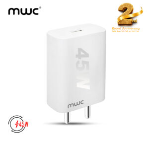 MWC USB-A 45W Flash Charging Travel Adapter | MUA45W | Compatible with All Brands | USB-A Port - White