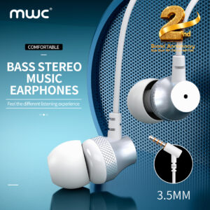 MWC MWE65 | 100% Premium Quality | In-ear Wired Earphone | 10mm Dynamic Speaker | Master Level Tones | Stereo Surround Sound |1.2m TPE Cable | 3.5mm Audio Pin | Deep & Clean Bass | 6 month Warranty