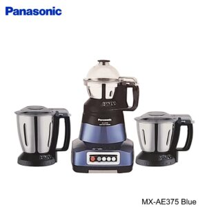 Panasonic MX-AE375 Blue 750 Watts Monester AE Series Super Mixer Grinder 3 SS Jars Blue