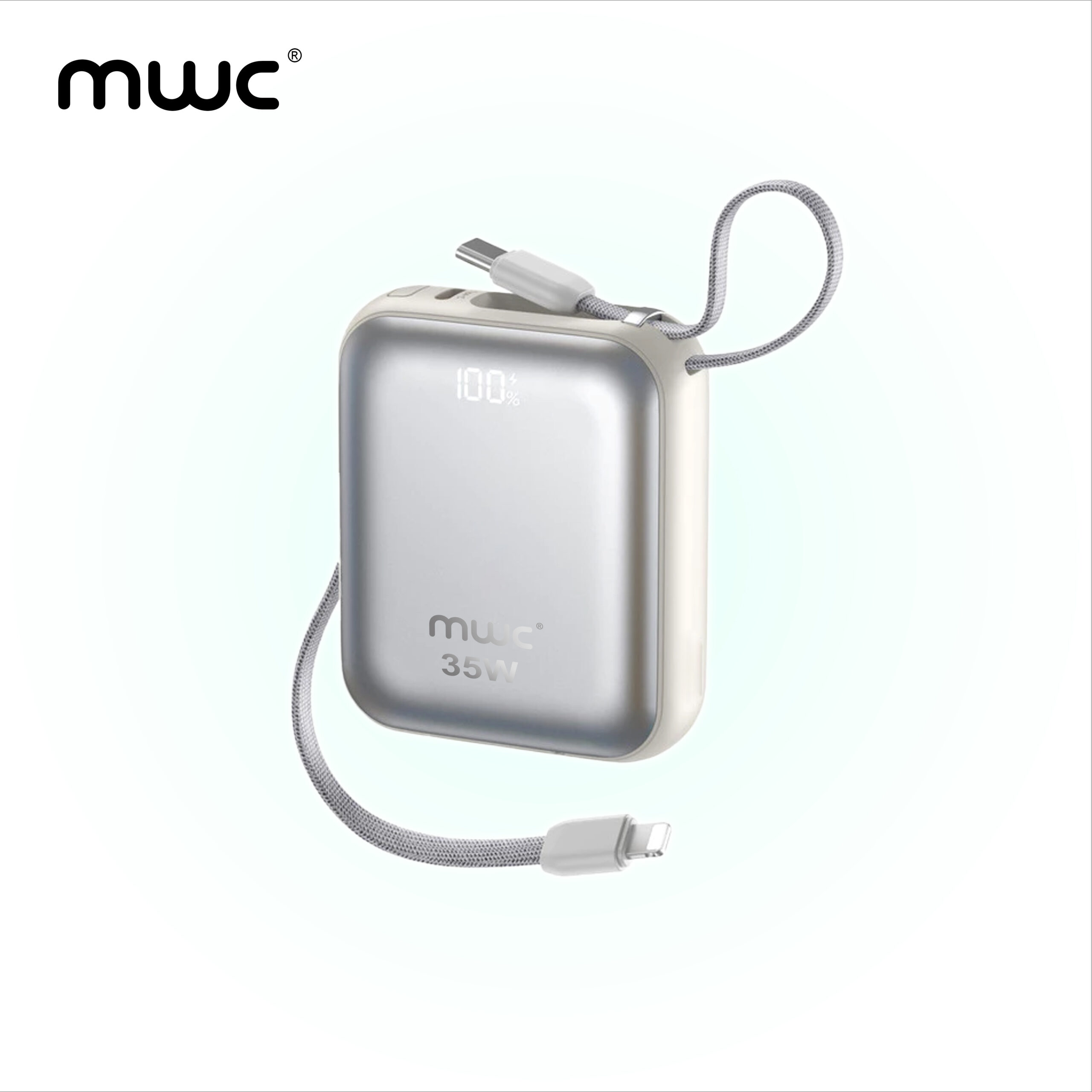 MWC PowerStar MS10K I 35W Super Fast Charging I 10000mAh Li-Polymer Battery I Digital Display I CCC Approved I 10000+ Bending test Attached Cable I Super Mini Size I Supported for Laptop, Mobile phone, MacBook & All other Devices I