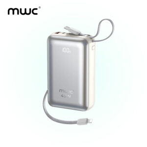 MWC PowerStar MS20K I 45W Super Fast Charging I 20000mAh Li-Polymer Battery I Digital Display I CCC Approved I 10000+ Bending test Attached Cable I Super Mini Size I Supported for Laptop, Mobile phone, MacBook & All other Devices