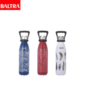 BALTRA Vacuum Flask | Fusion | Double walled SS | SS vacuum insulated flask | Keeps hot & cold | High grade stainless steel | Lid open to avoid odor | Always tightly closed | 500 ml
