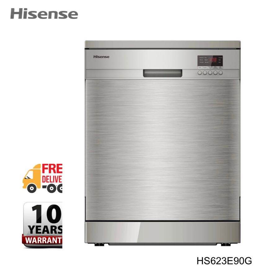 Hisens HS623E90G 15 Place Settings Free Standing Dish Washer (Metallic Silver)