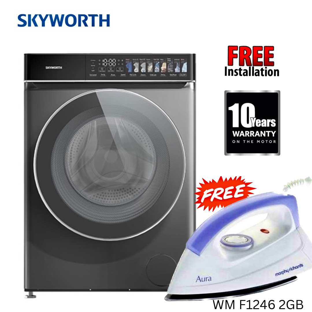 Skyworth 12 Kg BLDC Inverter Front Loading Fully Automatic Washing Machine