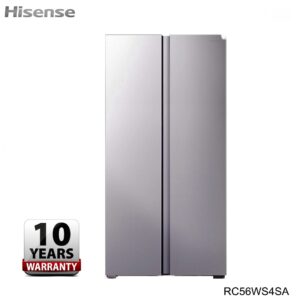 Hisens 428 Litres Side By Side No Frost Refrigerater Stainless Steel Silver