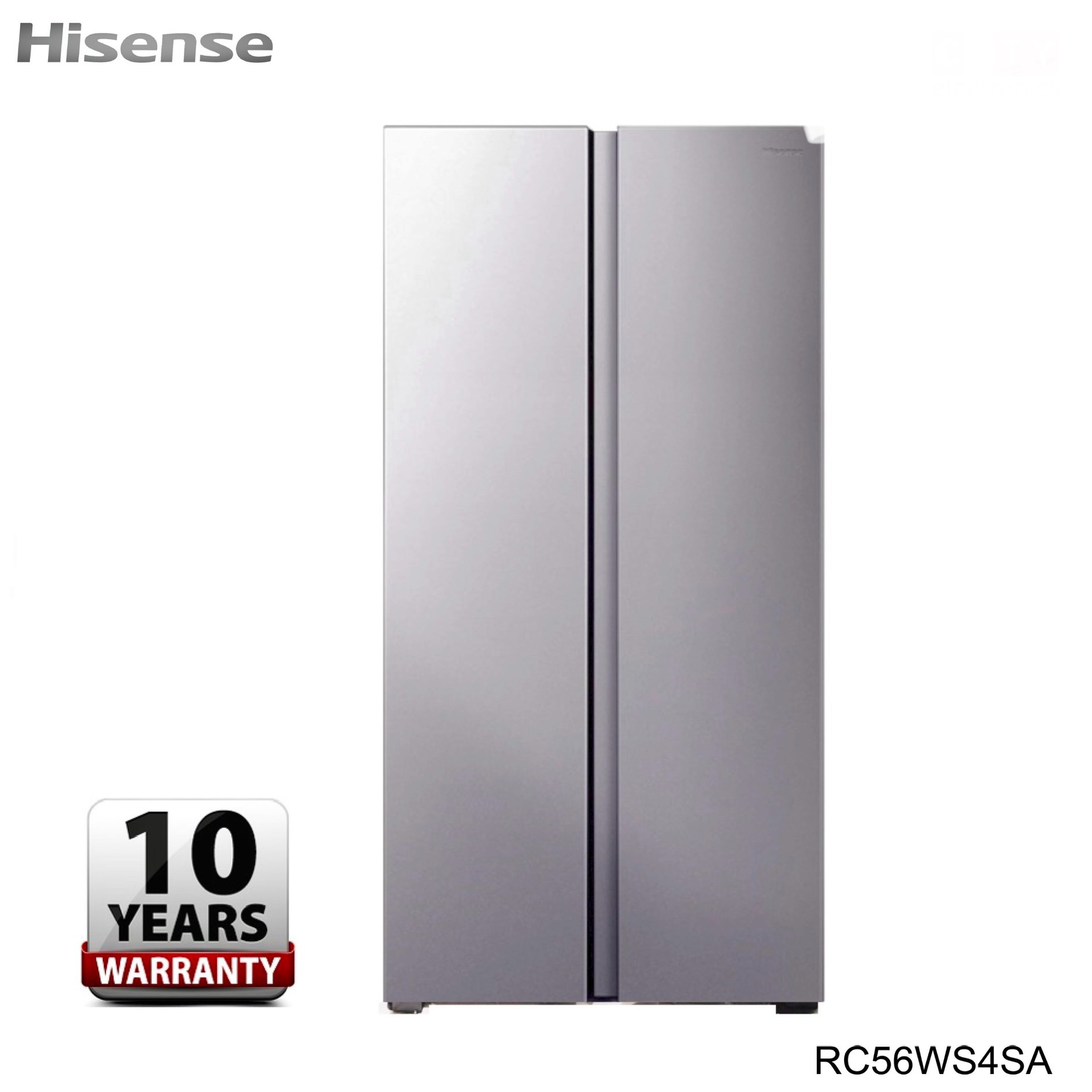 Hisens 428 Litres Side By Side No Frost Refrigerater Stainless Steel Silver