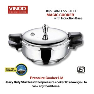 VINOD 3 in 1 HAIB Smart Cooker - 5.5 Ltrs Hard Anodised Induction Based ( Cooker + Strainer + Server )