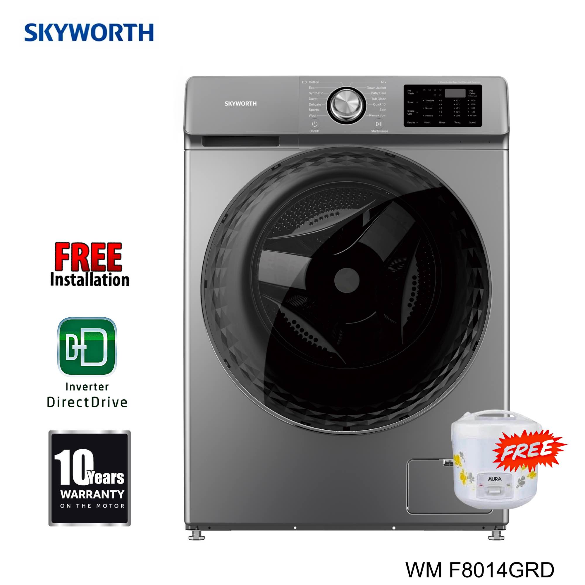 SKYWORTH 9 Kg Direct Drive Front Loading Washing Machine F9014GRD