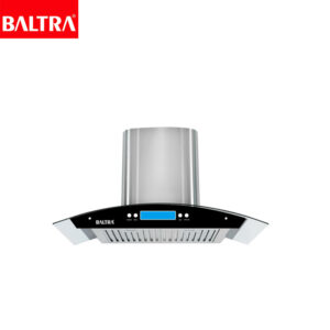 BALTRA Marco Chimney | 90 cm | High grade stainless steel panel | Stainless steel chimney | Tempered glass with 6 mm thickness | 2 speed push botton | Auto heat clean function | 100% pure copper motor | Suction: 1000 cubic mtr/hour | 5 year motor warranty