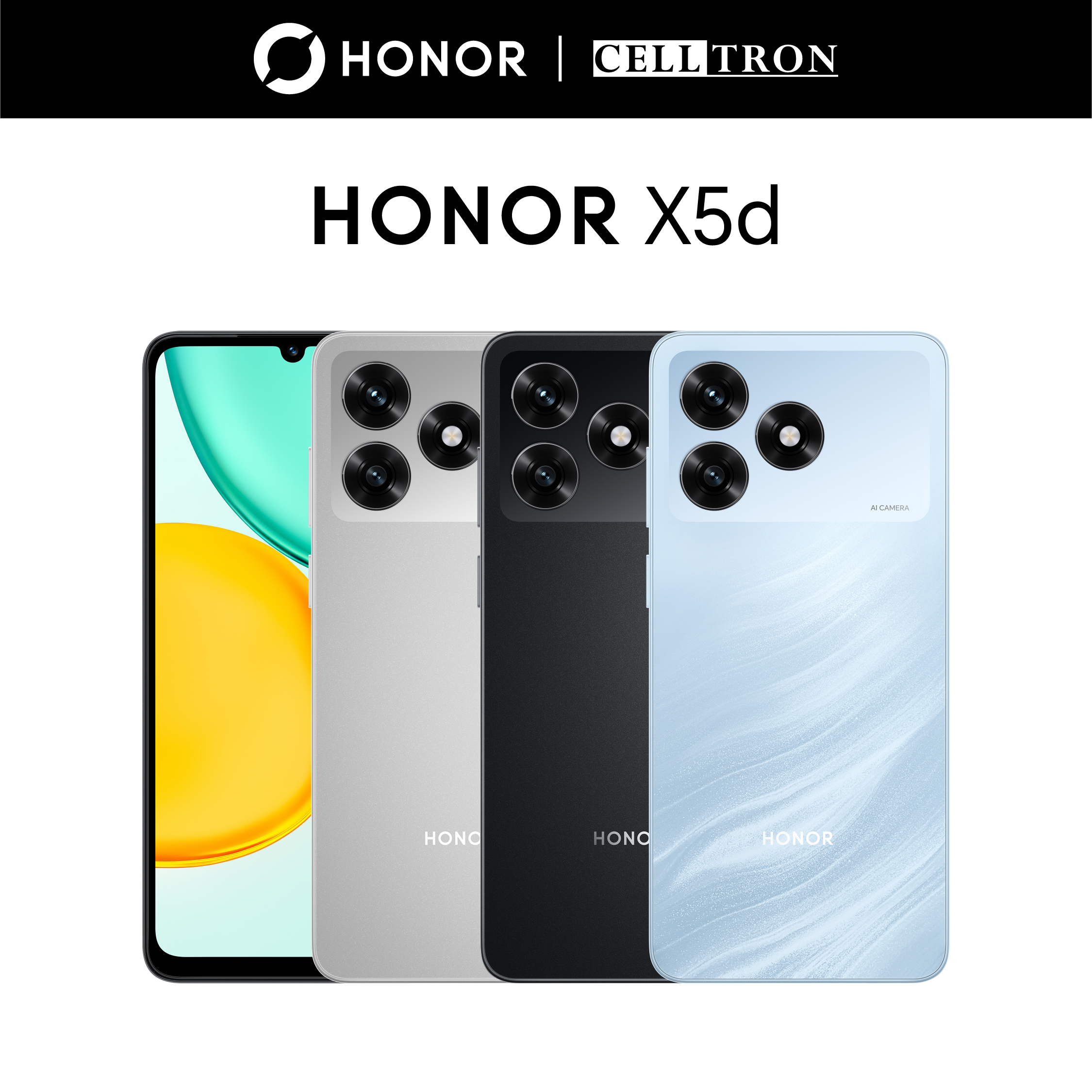 HONOR X5d |4GB RAM, 64Gb Storage | 5260mAh Long-Lasting Battery | 13MP AI Camera |